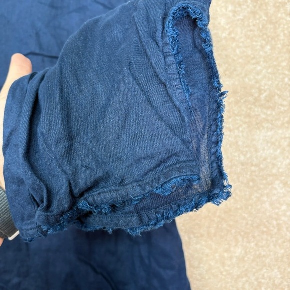 J.Jill Love Linen‎ Tunic Top Size XL Blue Lagenlook Coastal Quiet Luxury - Picture 4 of 8